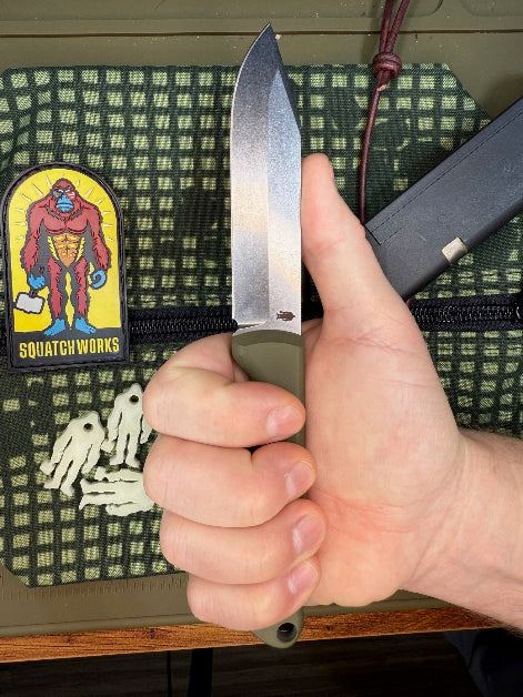 Shank Ape knife with a 4-inch 14C28N steel blade, designed for hunting, self-defense, and everyday carry