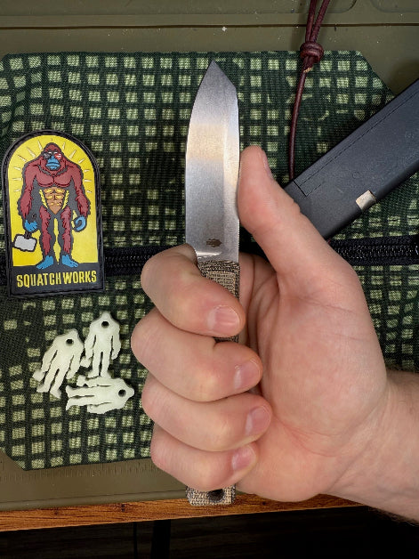 Snake Tooth 3-inch MagnaCut fixed blade knife, Micarta handle, compact and elegant, perfect for EDC and showing off your style.