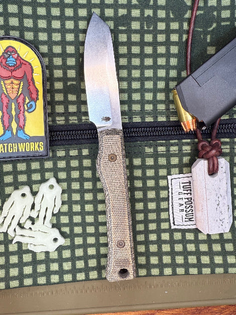 Snake Tooth 3-inch MagnaCut fixed blade knife, Micarta handle, compact and elegant, perfect for EDC and showing off your style.