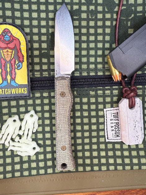 Snake Tooth 3-inch MagnaCut fixed blade knife, Micarta handle, compact and elegant, perfect for EDC and showing off your style.