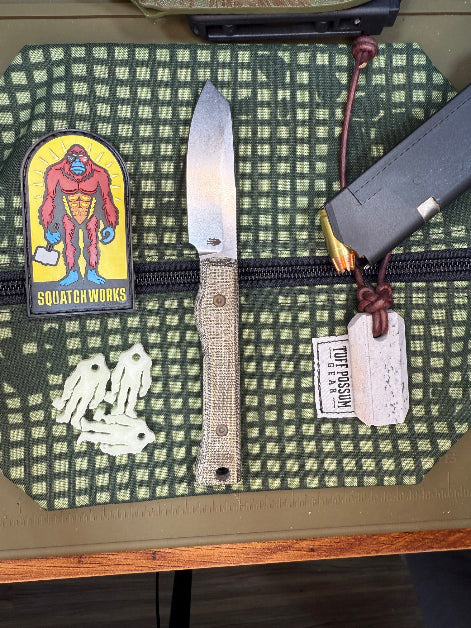 Snake Tooth 3-inch MagnaCut fixed blade knife, Micarta handle, compact and elegant, perfect for EDC and showing off your style.