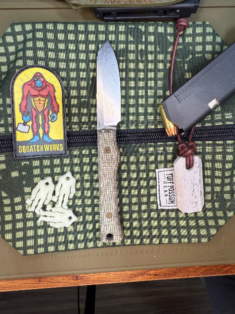 Snake Tooth 3-inch MagnaCut fixed blade knife, Micarta handle, compact and elegant, perfect for EDC and showing off your style.
